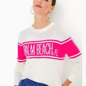 Lilly Pulitzer Kelsa Sweater Size Medium Passion Fruit Pink Palm Beach NWT